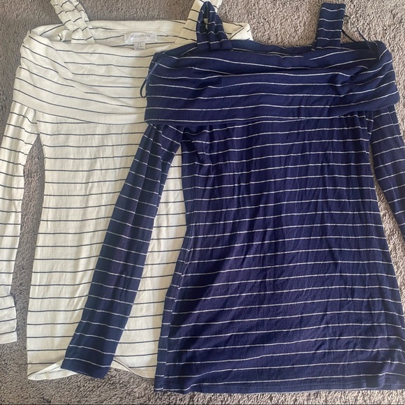 Motherhood S/M Ribbed Long Sleeve off Shoulder - Picture 1 of 5